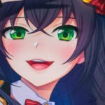 折りたたみ傘の生地の目の細かさ、色合いのサンプル画像。キャラの顔も美しくプリントします。